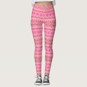 Crimson and Pink Mandala Pattern Leggings (Vorderseite)