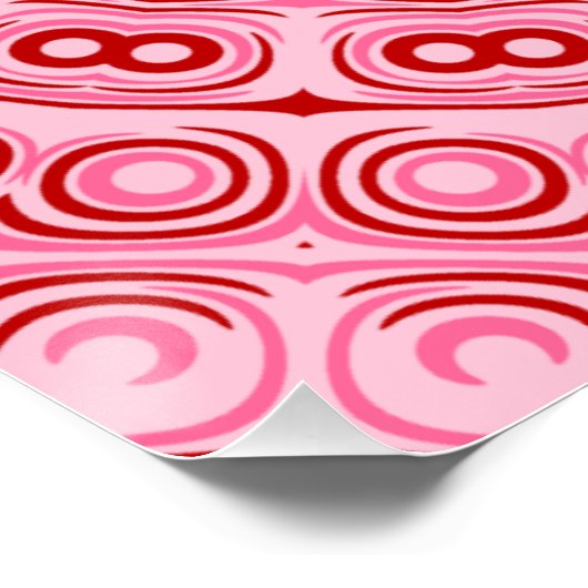 Crimson and Pink Mandala Pattern Poster (Ecke)