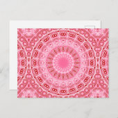Crimson and Pink Mandala Pattern Postkarte (Vorne/Hinten)