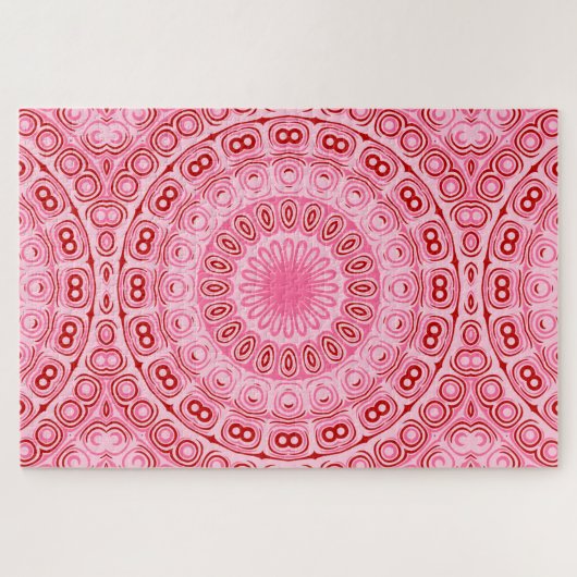 Crimson and Pink Mandala Pattern Puzzle (Horizontal)