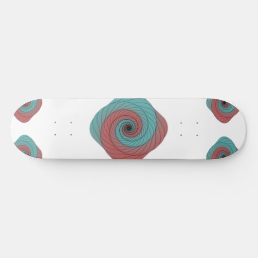 Crimson and Teal Vortex Skateboard (Horizontal)