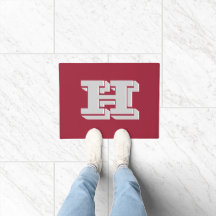 Crimson and White Varsity Letter Style Monogram