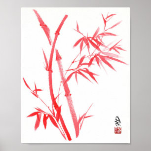 Crimson Bamboo Spirit Poster