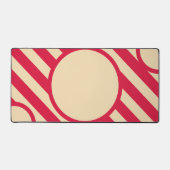 Crimson & Beige Diagonal Circle Mat – Customizable Schreibtischunterlage (Vorderseite)