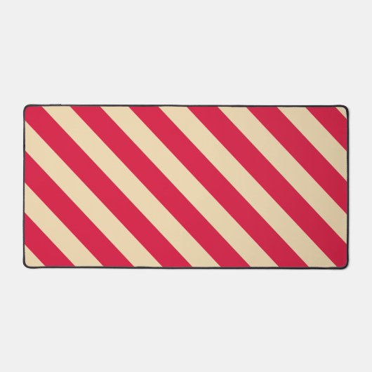 Crimson & Beige Diagonal Stripes Mat – Customize Schreibtischunterlage (Vorderseite)