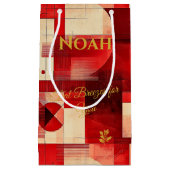 Crimson & Beige Harmony Geometry Contemporary Art Kleine Geschenktüte (Vorderseite)