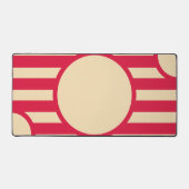 Crimson & Beige Sunburst Desk Mat – Customizable Schreibtischunterlage (Vorderseite)