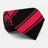Crimson & Black Diagonal Streifen Krawatte (Gerollt)