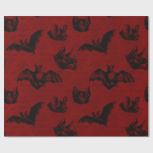 Crimson & Black Vampyre Bats Geschenkpapier