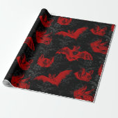 Crimson & Black Vampyre Bats Geschenkpapier (Ungerollt)