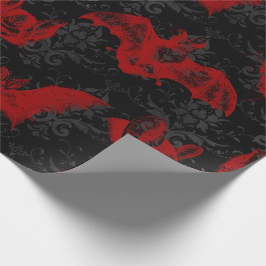 Crimson & Black Vampyre Bats Geschenkpapier (Ecke)