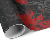 Crimson & Black Vampyre Bats Geschenkpapier (Rolleneckpunkt)