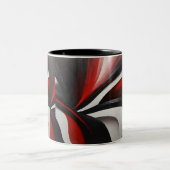 Crimson Bliss: Ein Duet in Rot und Weiß" Zweifarbige Tasse (Mittel)