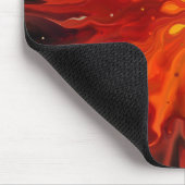 Crimson Bloom – Abstrakte Tintenkunst Mousepad (Ecke)