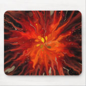 Crimson Bloom – Abstrakte Tintenkunst Mousepad (Vorne)