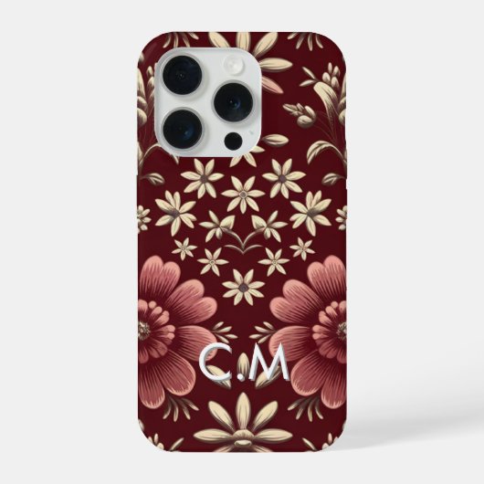 Crimson Bloom Elegance iPhone Hülle (Rückseite)