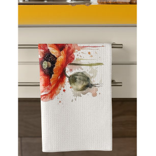 Crimson Bloom Geschirrtuch