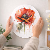 Crimson Bloom Große Wanduhr