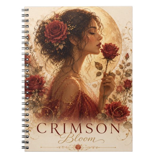 Crimson Bloom Premium Notizbuch Notizblock (Vorderseite)