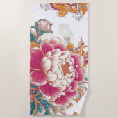 Crimson Bloom Strandtuch (Vorderseite)