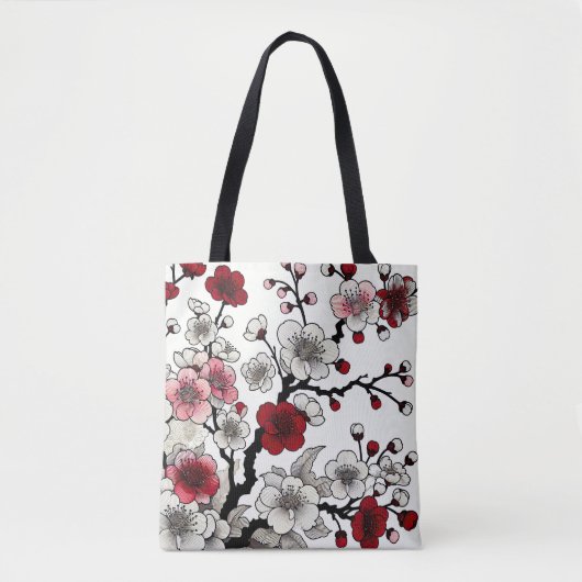 Crimson Blossom Elegance - japanisch Inspirierte F Tasche (Vorderseite)