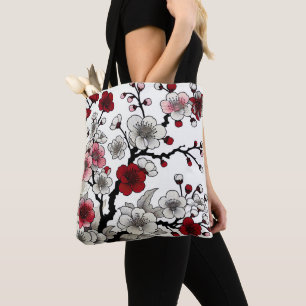 Crimson Blossom Elegance - japanisch Inspirierte F Tasche