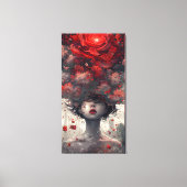 Crimson Blossom Surreal Art Poster Leinwanddruck (Vorderseite)
