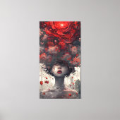 Crimson Blossom Surreal Art Poster Leinwanddruck (Vorderseite)
