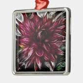 Crimson-Blume Silbernes Ornament (Links)