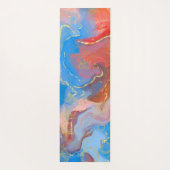 Crimson, Blush, Blau und Gold marmorierter Alkohol Yogamatte (Rückseite)