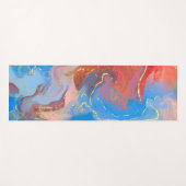 Crimson, Blush, Blau und Gold marmorierter Alkohol Yogamatte (Vorderseite (Horizontal))
