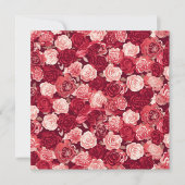 Crimson & Blush Seamless Rose Pattern Einladung (Vorderseite)