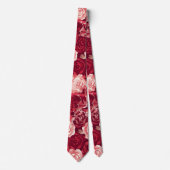 Crimson & Blush Seamless Rose Pattern Krawatte (Vorderseite)