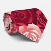 Crimson & Blush Seamless Rose Pattern Krawatte (Gerollt)
