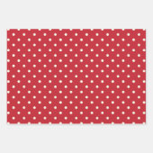 Crimson Bold Red and White Polka Dots Muster Geschenkpapier Set (Vorderseite 3)
