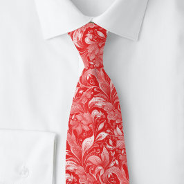 Crimson Botanical Batik Krawatte