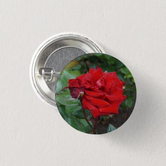 Crimson Bouquet Rose #2 Button (Vorne & Hinten)