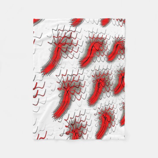 Crimson Brushwave Fleece Blanket (Vorderseite)