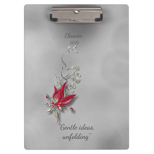 Crimson Butterfly Bloom clipboard Klemmbrett (Vorderseite)