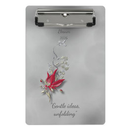 Crimson Butterfly Bloom Mini-Clip-Board Mini Klemmbrett