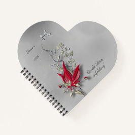 Crimson Butterfly Bloom spiral notebook Notizblock