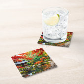 Crimson Cascade - Der Herbst in einem japanischen Rechteckiger Pappuntersetzer (Vor Ort)