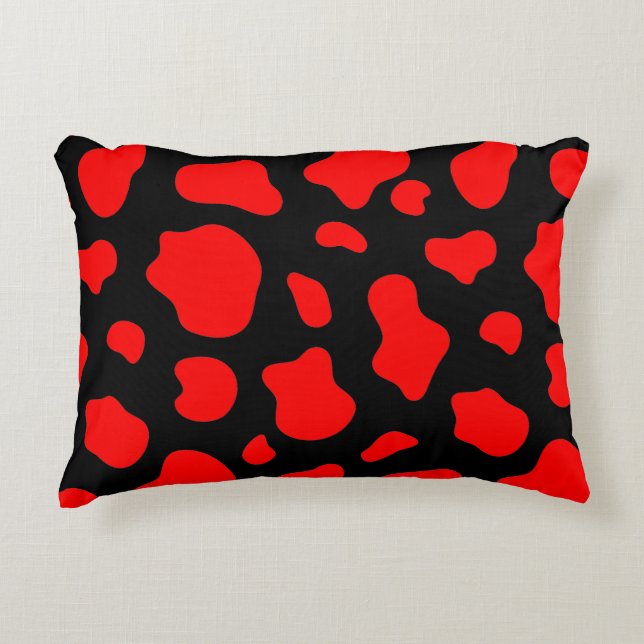 Crimson & Charcoal Spotted Decorative Pillow  Dekokissen (Vorderseite)