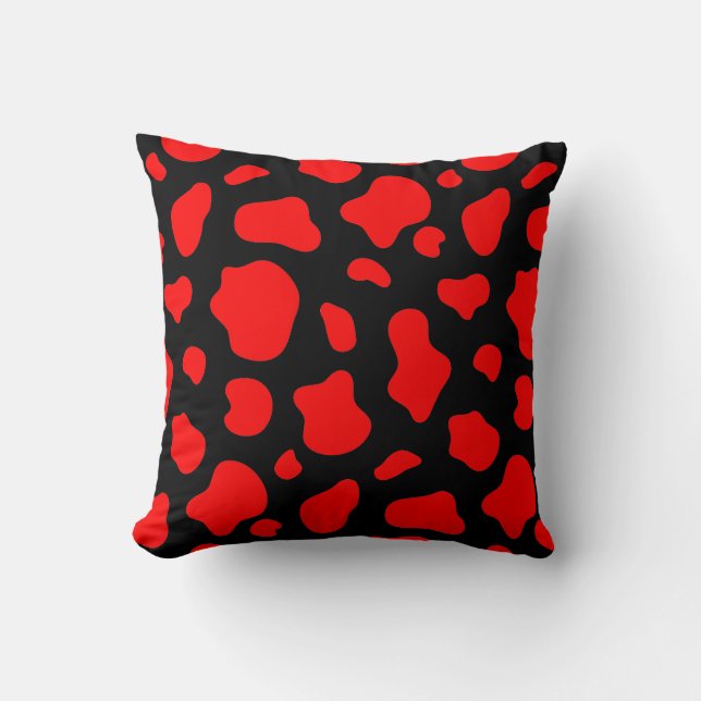 Crimson & Charcoal Spotted Decorative Pillow Kissen (Vorderseite)