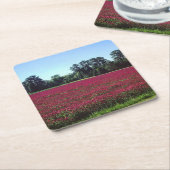 Crimson Clover Field Rechteckiger Pappuntersetzer (angewinkelt)