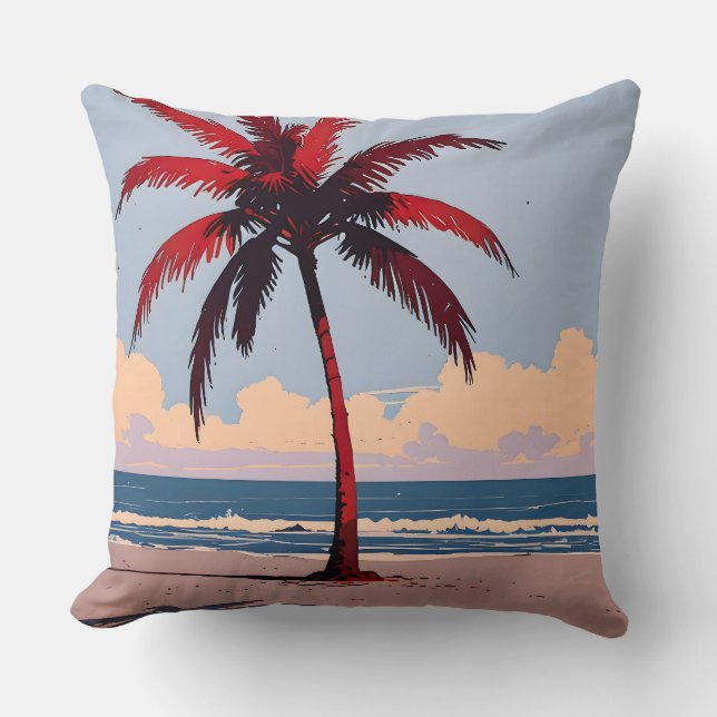 Crimson Coastline Kissen (Vorderseite)