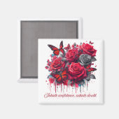 Crimson Confidence Magnet (Vorderseite/Rückseite)