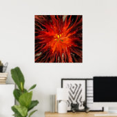 Crimson Core – Fiery Abstract Energy Burst Poster (Heimbüro)