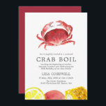 Crimson Crab| 30. Geburtstagskrabbe gestreift Einladung<br><div class="desc">Ein Set von Krabbenkohl-Veranstaltung Einladungen für Ihre nächsten Meeresfrüchte Geburtstagsgrill oder Party. Diese Einladungen sind mit einem einfachen, schwarzen Holzkohle-Text und einer einzigartigen, rot-violetten Crab-Illustration im Stile der Aquarellfarbe versehen, die sich nach oben richtet. Auf der Rückseite der Einladung ist ein tiefes Crimson Red Farbstreifen Muster. Alle Elemente dieser Einladung...</div>