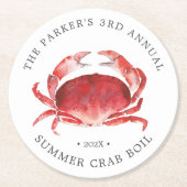 Crimson Crab Boil Runder Pappuntersetzer (Vorderseite)